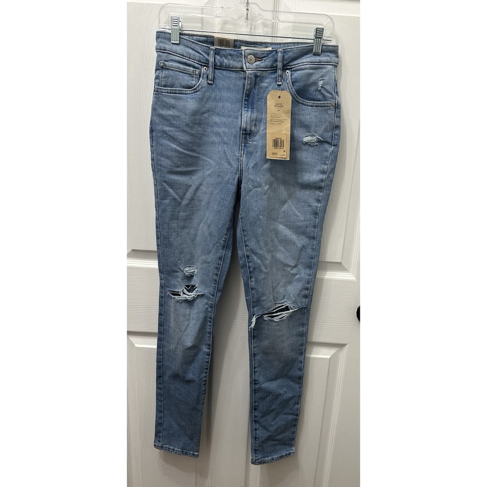 Levis Sculpt 721 Jeans High Rise Skinny Womens Size 8 Medium Distressed